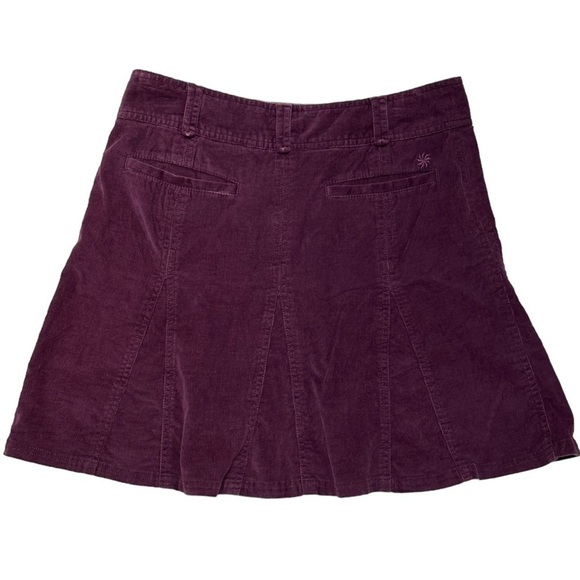 Athleta Corduroy Tulip Skirt Internal Drawstring, Back Pockets, Merlot/Plum EUC - Picture 3 of 12
